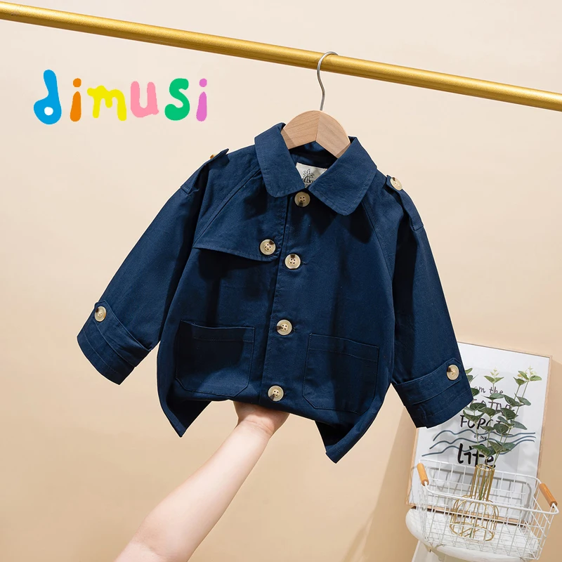 Spring Kids Coat Outdoor Casual Pure Cotton Breathable Boys Girls Trench Coat Fashion Windproof Medium Long Children's Clothing