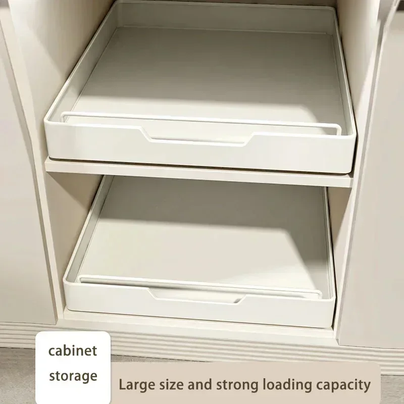 

New Kitchen Storage Rack with Slide Rails Pull-out Kitchen Drawer Type Storage Tray Spice Box Storage Rack Cabinets Organizer