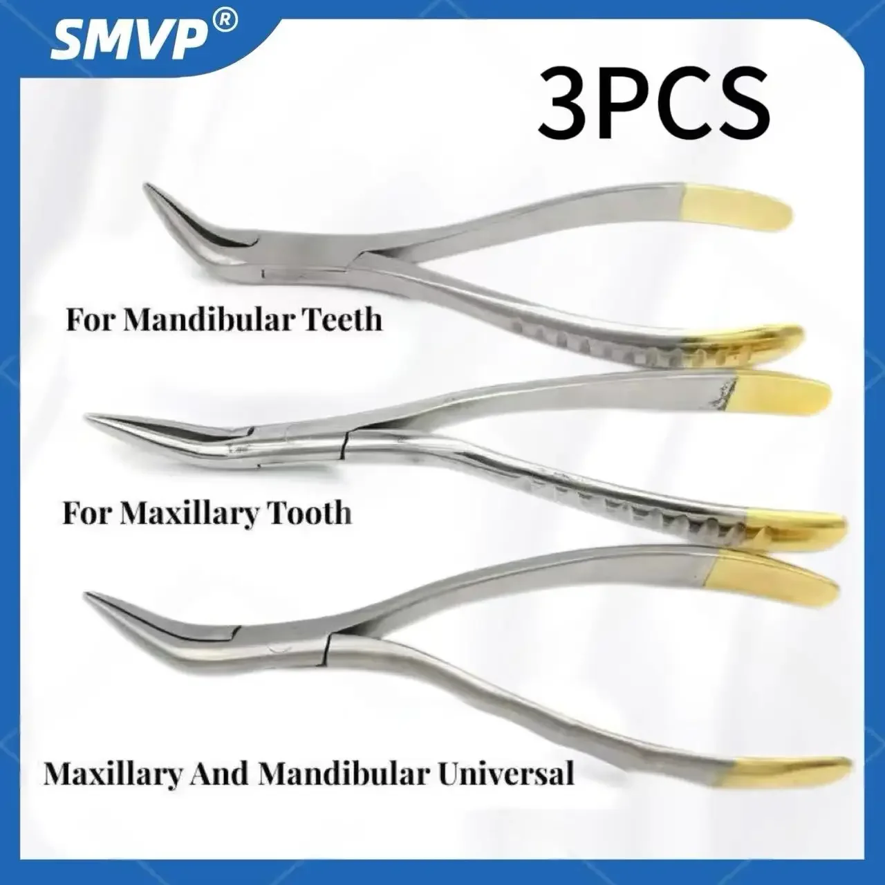 3/pcs Dental Tools Residual Root Tweezers Tooth Extraction Forceps Maxillary Mandibular Teeth Universal Pliers Dental Tools