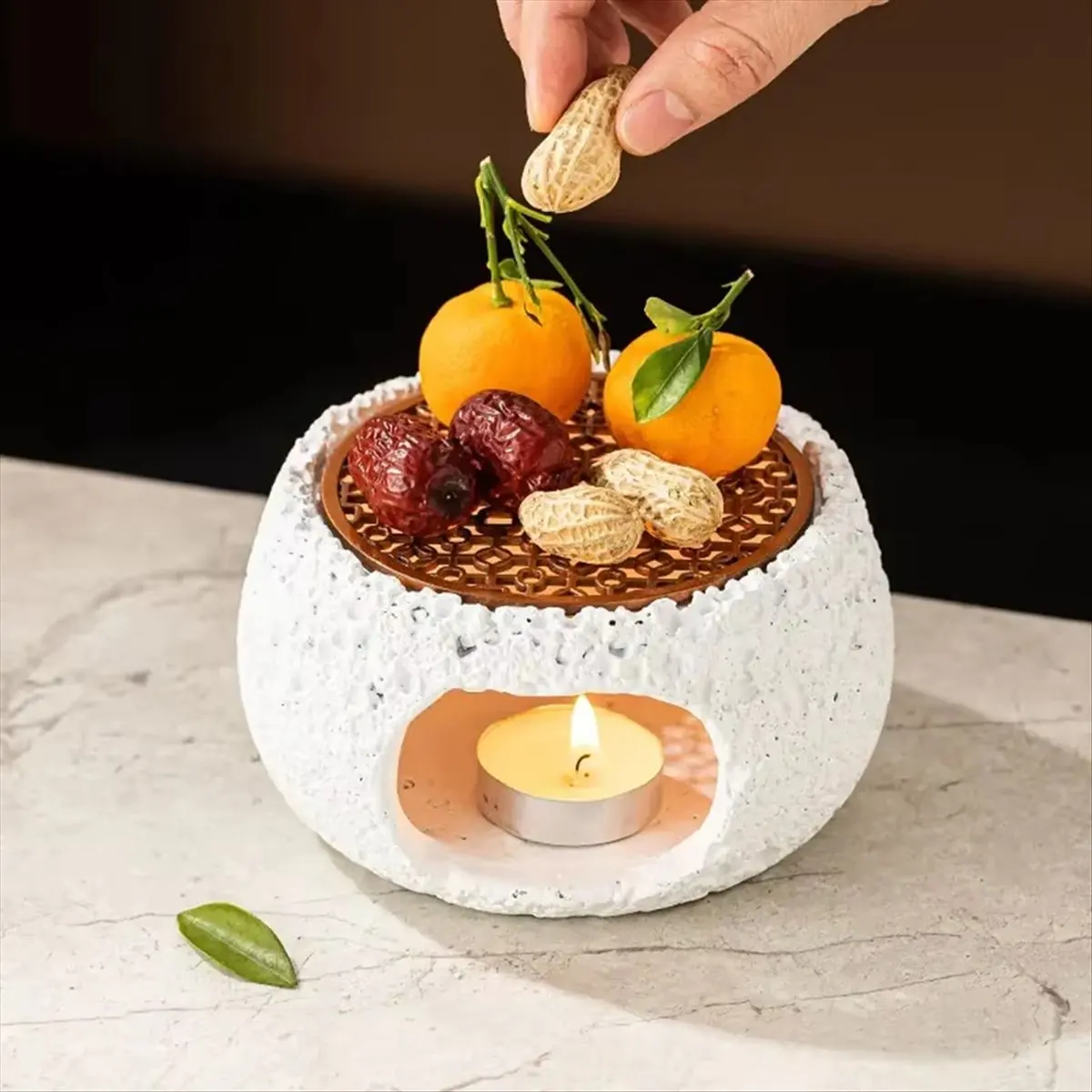 cofa-アーティスティックロック素材の丸型プレート、キャンドル加熱用、キッチン＆ダイニングルーム用断熱ベース、家庭用食器b