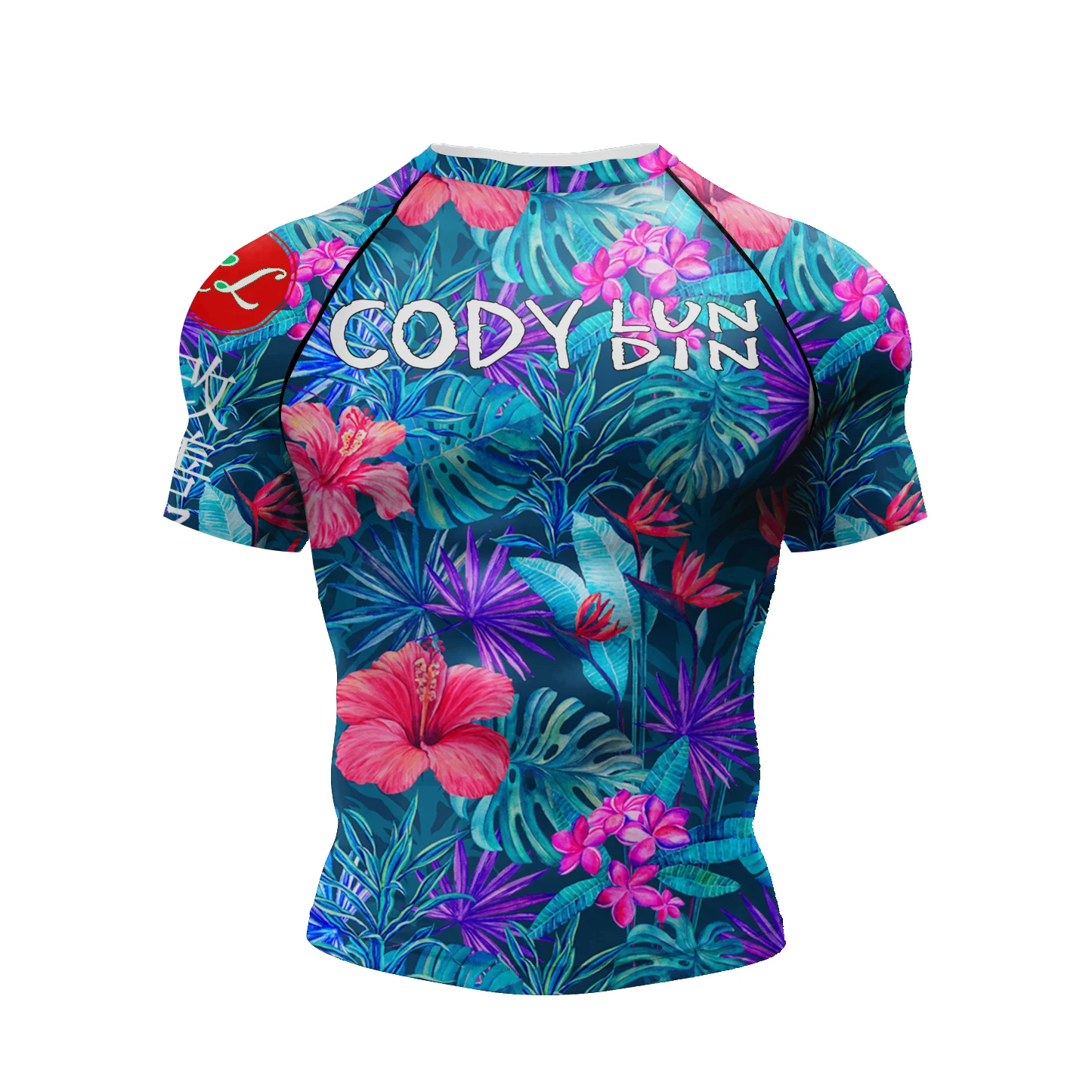 UPF50+ Swim Surf Rashguard Men Cody Lundin BJJ MMA Rash Guard Printed Flower Compression High Elastic Jiu Jitsu Bodybuilding Tee