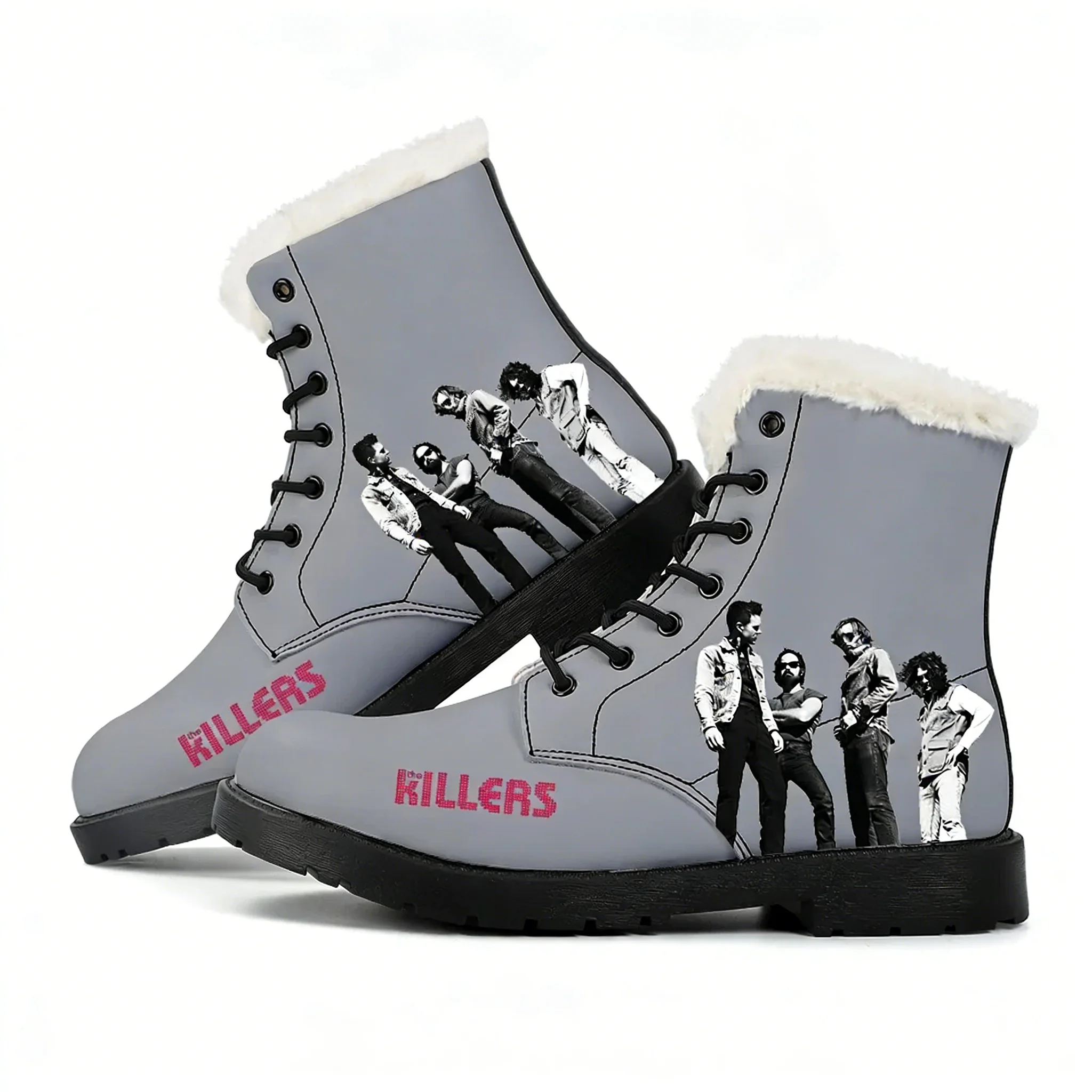 

The Killers Plush Boots Men Women Teenager Casual Shoes Outdoor Warm Leather Boot High Quality Personalized Print Custom Shoes