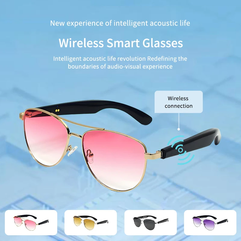 LIGE Novos Óculos Inteligentes Mulheres Fones de Ouvido Bluetooth Óculos de Sol Inteligentes Viagem Proteção UV Anti-reflexo Vida Óculos À Prova D 'Água