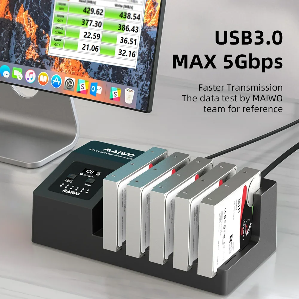 ODM 5bay USB3.0 док-станция для жесткого диска sata Дубликатор 2,5 дюйма 3,5 дюйма док-станция для жесткого диска с клонюном 1:4 (жесткий диск в комплект не входит)