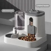 Cat Dog Automatic Feeder Food Bowl with Water Fountain Pet Large Capacity Raised Stand Dish Bowl for Cat Drinker Accessories