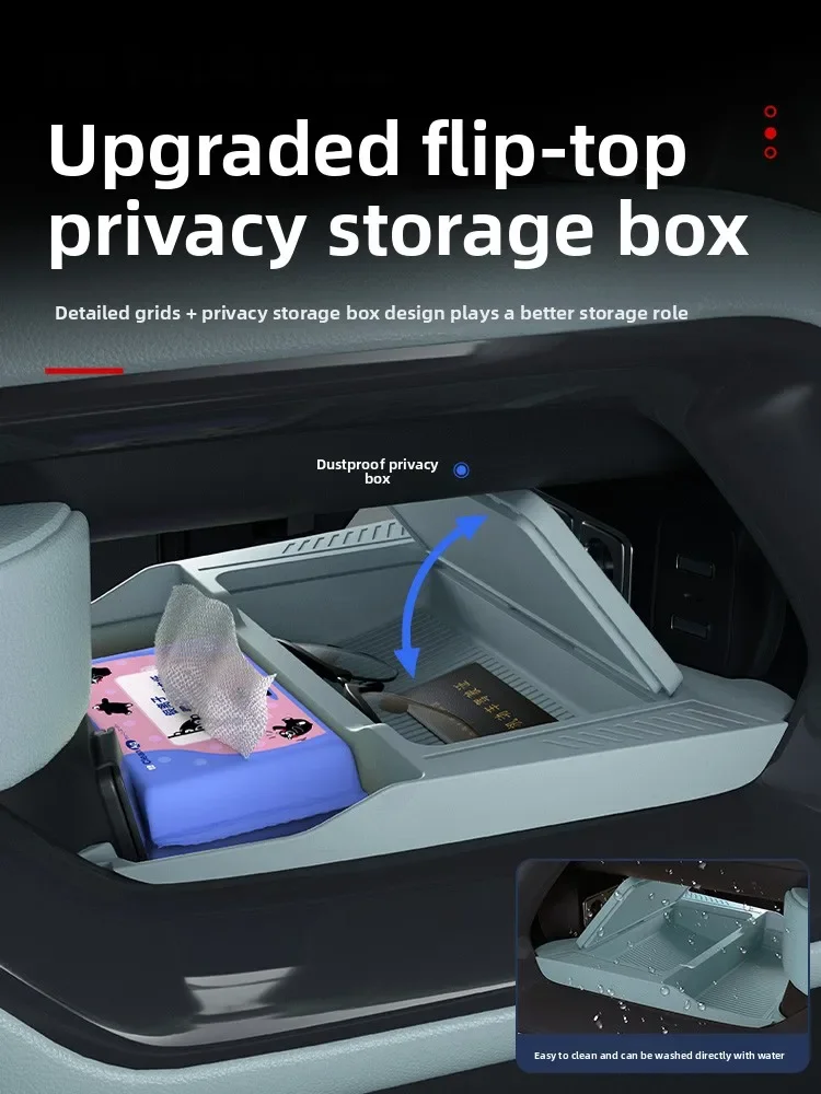 ل BYD ليوبارد 5 ليوبارد 8 2024 2025 وحدة التحكم المركزية صندوق تخزين سفلي سيليكون مخفي المنظم الداخلية ترتيب الملحقات