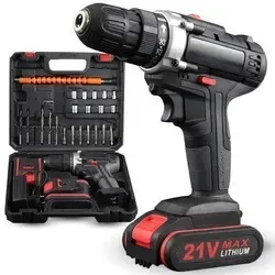 Taladro de impacto de 21V con cepillado, Mini taladro eléctrico inalámbrico de 1500rpm, herramientas para el hogar, taladro de batería de litio de