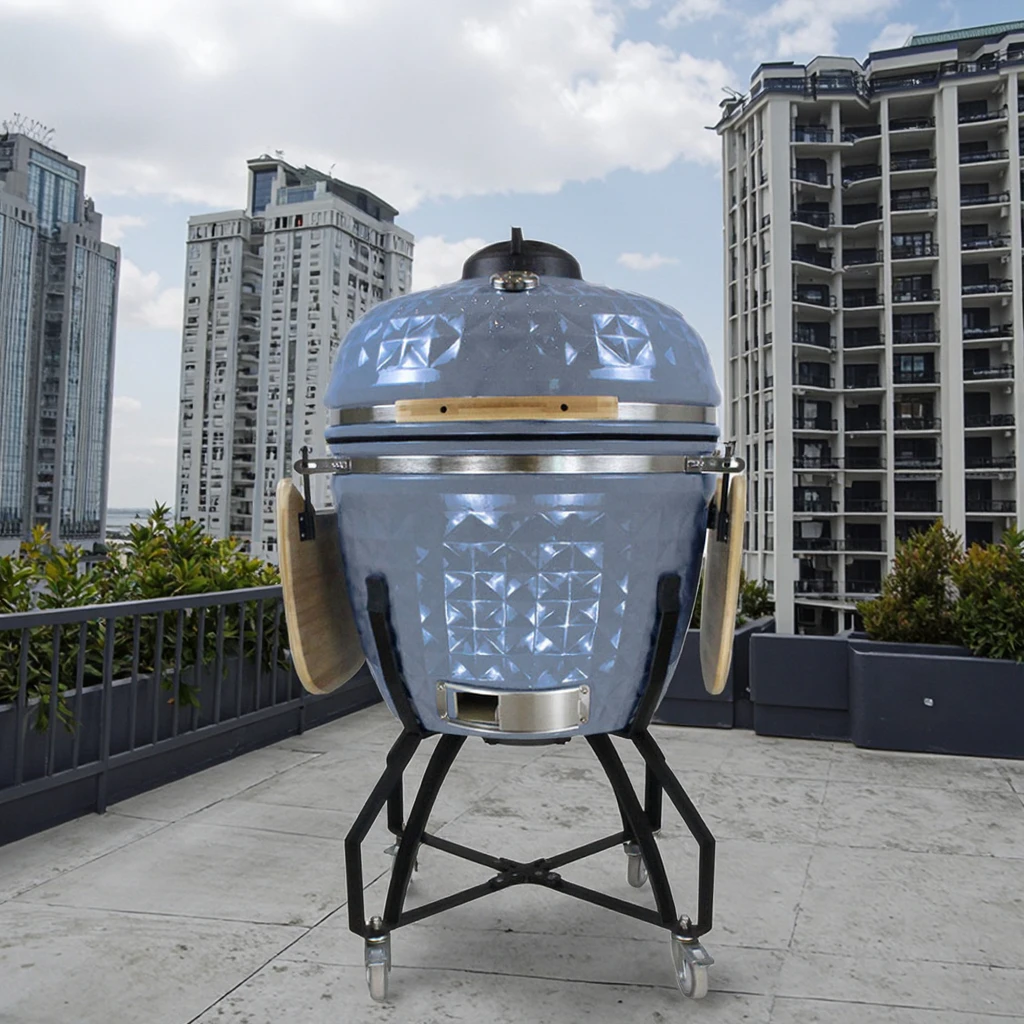 

Auplex Diamond 26-inch Party Kamado Charcoal Grill BBQ Large Roasting Ceramic Outdoor Grill Barbecue Garden Camping