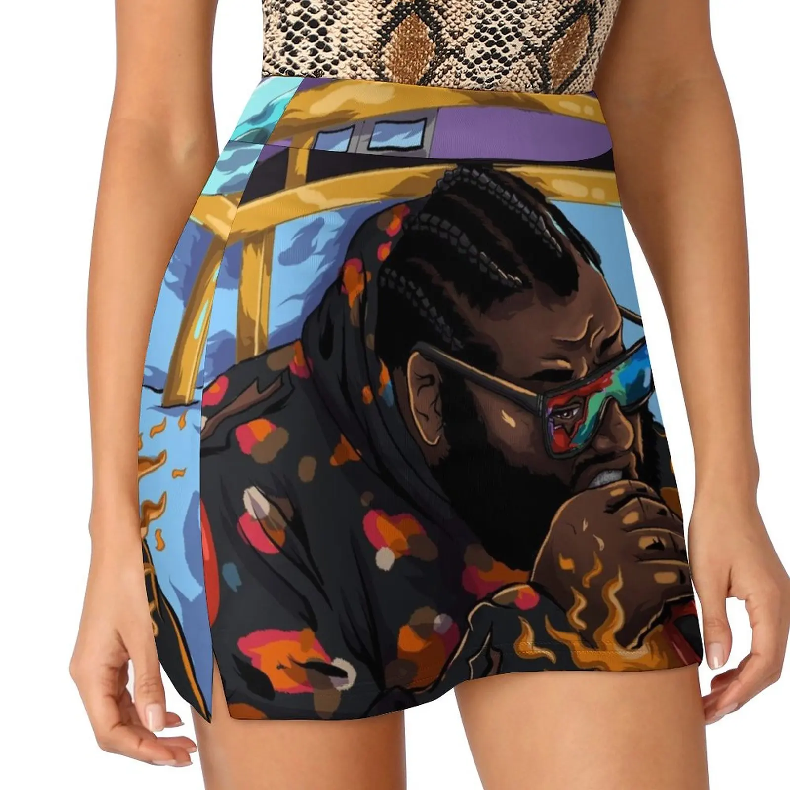 Ruger in da Rain Painting by Barbados Black Mini Skirt Clothing Woman short skirt