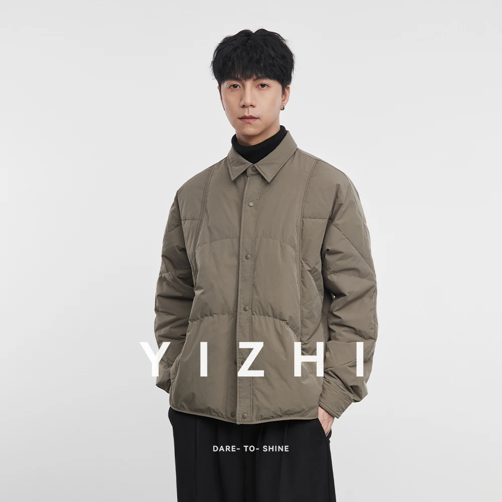 

2025 зимняя модная мужская повседневная рубашка на пуговицах спереди, куртка с подкладкой, верхняя одежда, удобное теплое пальто с длинными рукавами, топ с воротником с лацканами