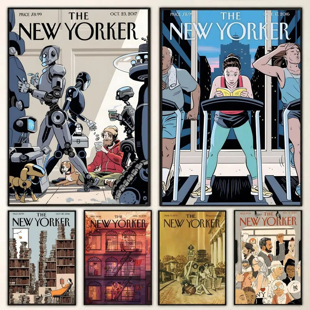 The New Yorker Magazine Literary City Cover Aesthetic Poster Aesthetic Art Print for Bedroom & Living Room Decor, Unframed