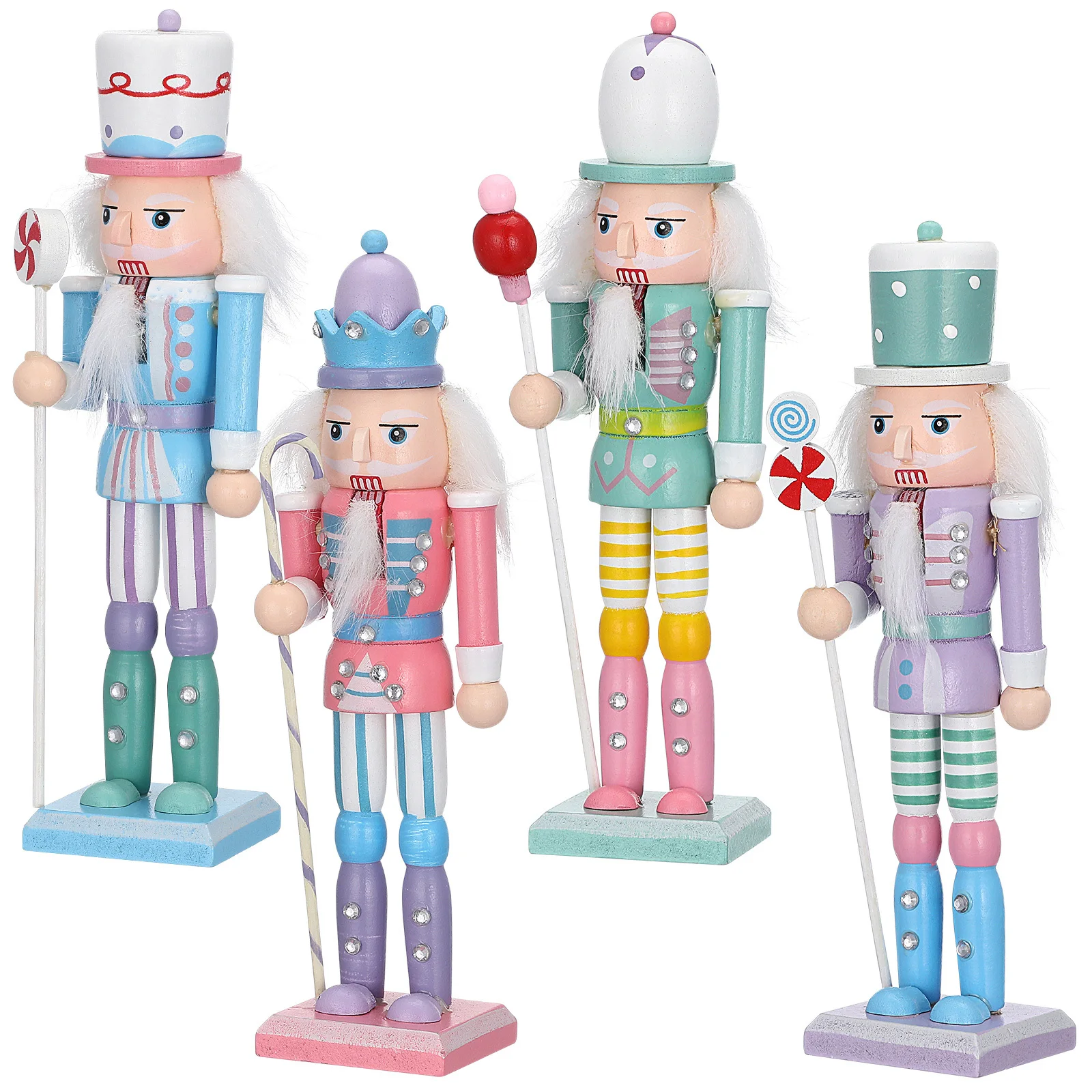 

4Pcs Nutcracker Wooden Xmas Nutcracker Decoration Christmas Desktop Ornament Christmas Party Decor Xmas Gift Nutcrackers Craft