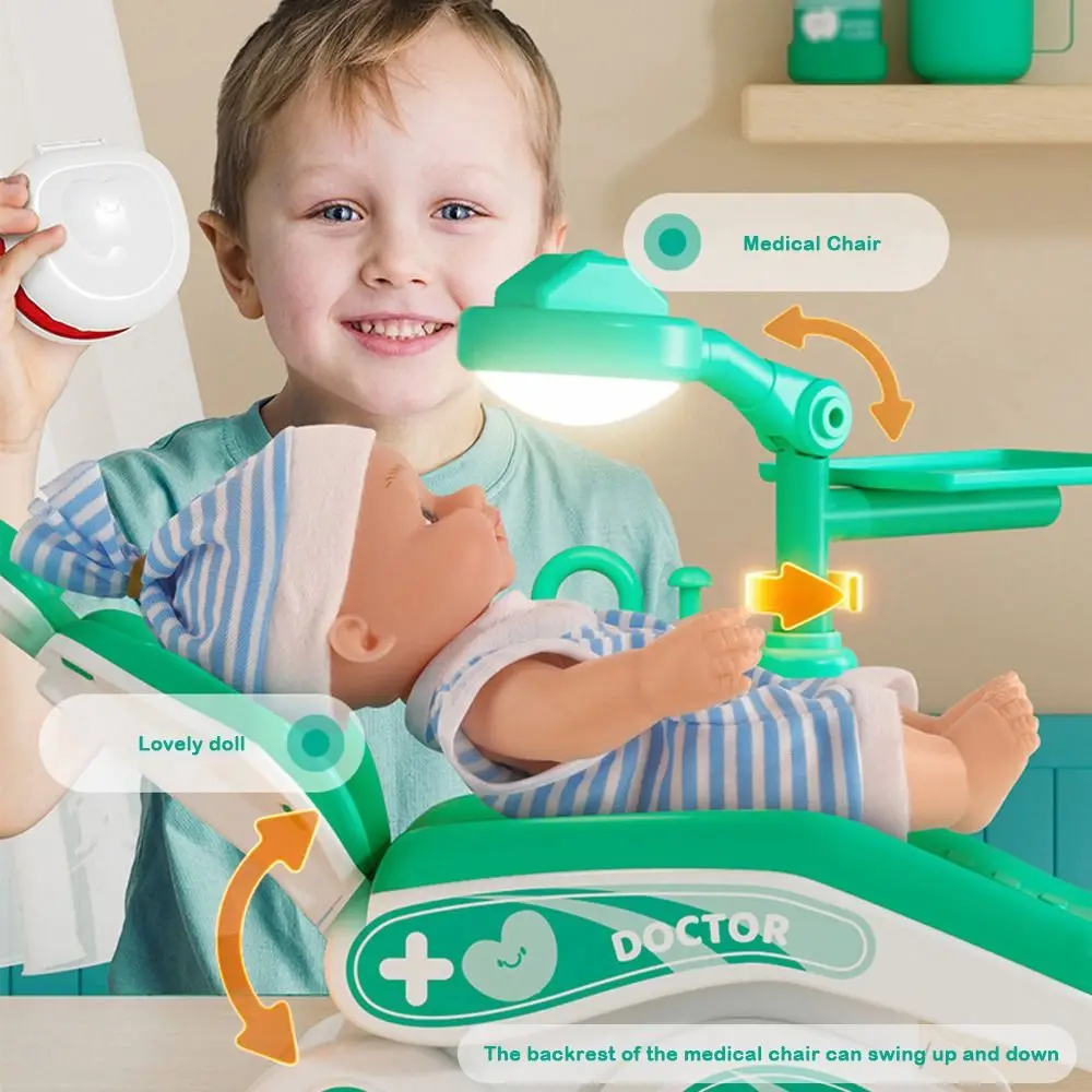Neue Kunststoff Arzt Spielzeug Set Pretend Play Simulierte Zahnarzt Spiel Zubehör Simulierte Werkzeug Spielen