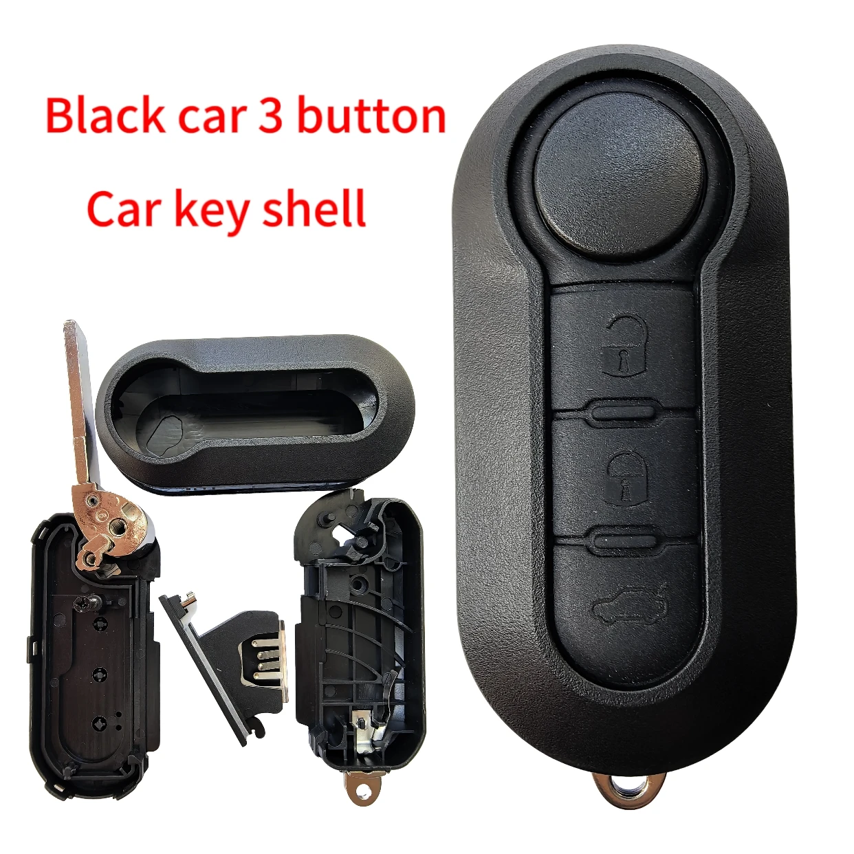 Jingxin 2/3 Tasten Autoschlüssel-Fernbedienungsgehäuse, Leeres Gehäuse mit SIP22-Klinge für Fiat 500 Panda Punto Bravo – Detail 11