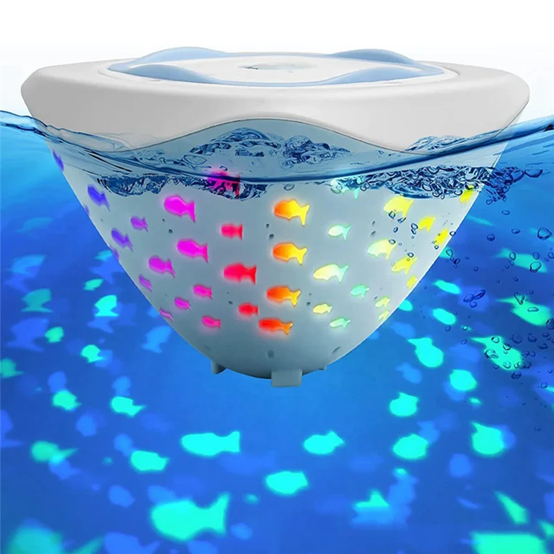 Fish Pattern Fountain Projector Light Color Battery Operated For Disco Pool Party Pool Lights