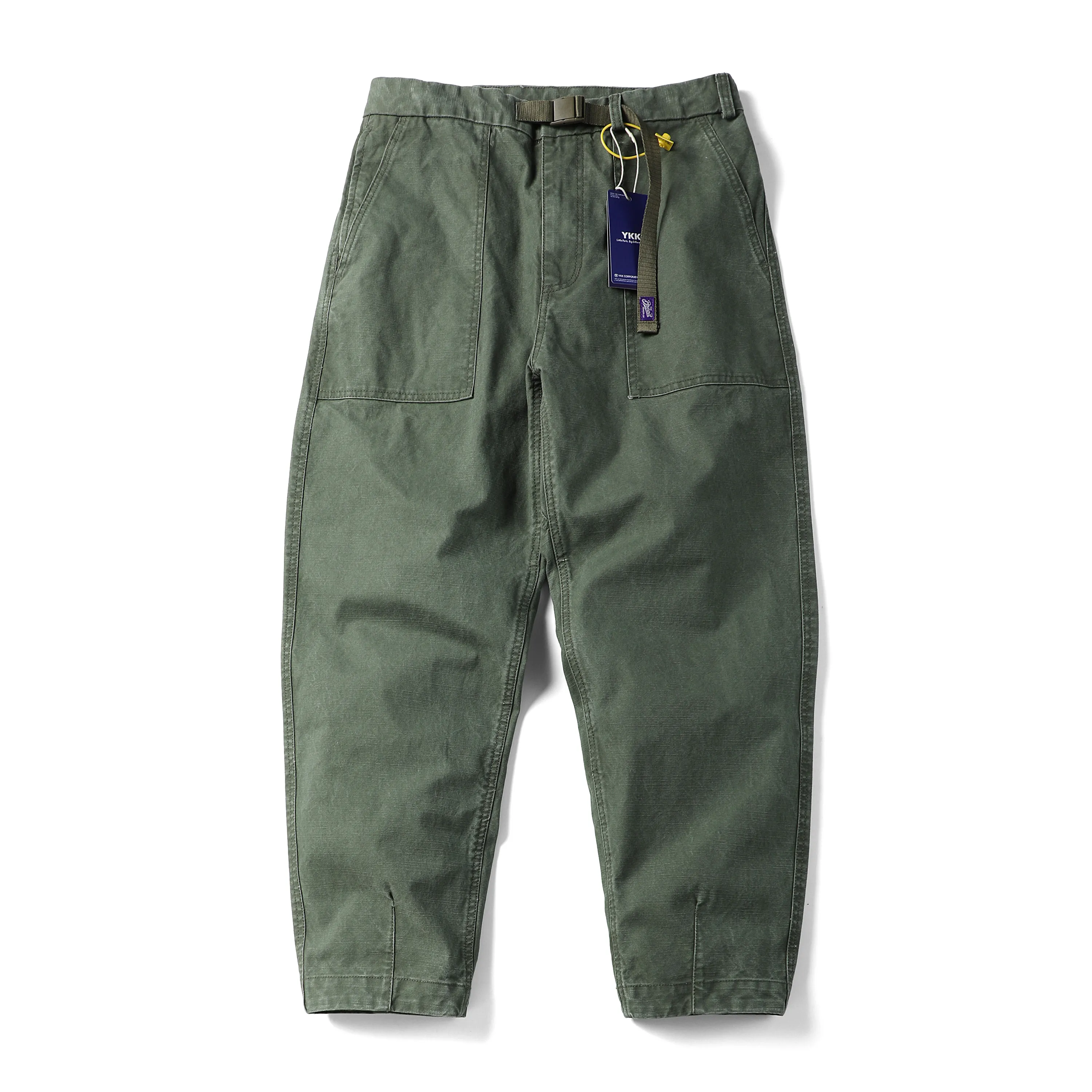 370gsm Japanese Retro Youth Trendy Heavyweight Thick 100% Slub Cotton Vintage Relaxed Slight-taper Casual Workwear Pants for Men