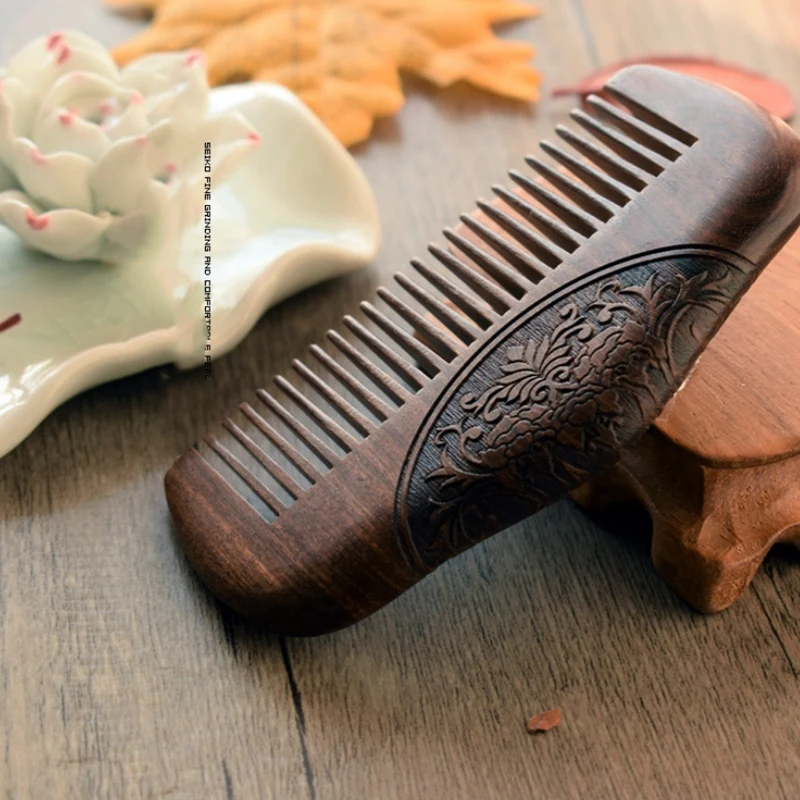 Pocket Comb Sandalwood Green Natural Super Narrow Dent Wood Combs Static Lice Beard Comb Hairstyle Sandalwood Comb