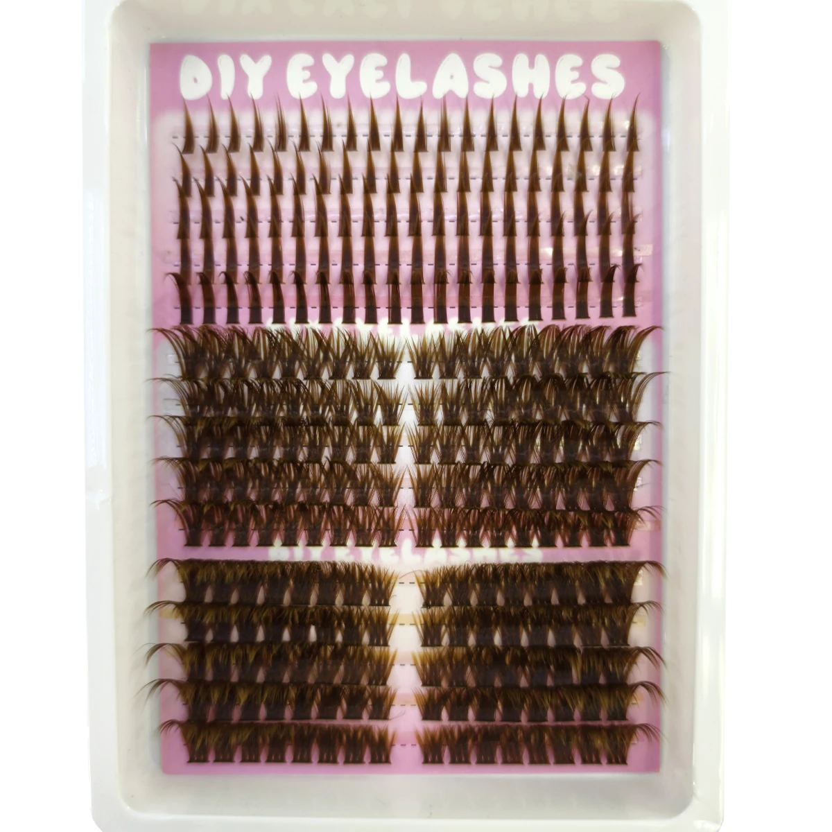 HBZGTLAD 40P-120P Braune Wimpern-Spikes-Cluster, natürlich, 240 Cluster, künstliche Wimpernverlängerungen, Wispy Lashes – Detail 9