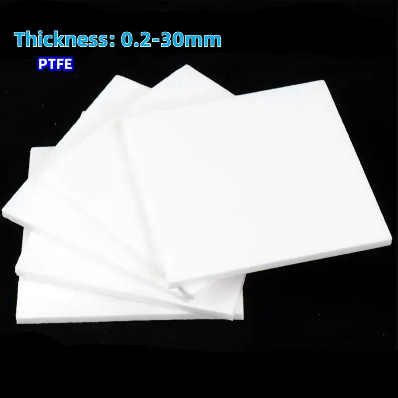 white PTFE Board PTFE Sheet Plate Block Polytef Plate Anti-Corrosion Machining Model Processing Materials Multiple Size0.2-30mm