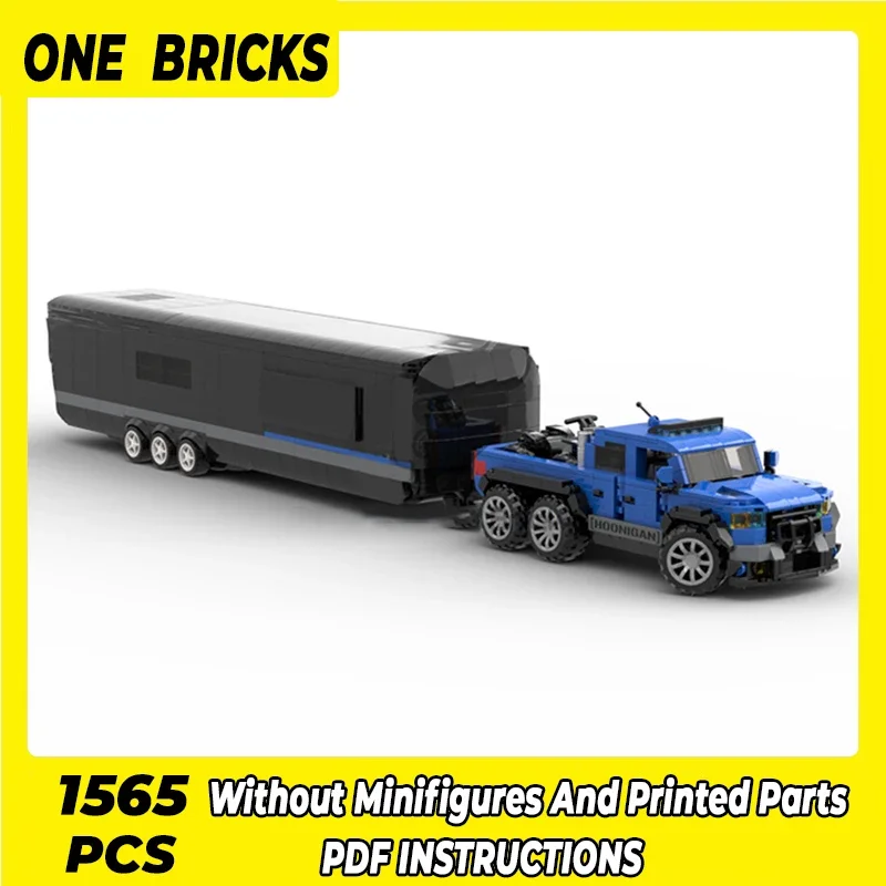 

City Car Model Moc Building Bricks F-150 Vehicle With Trailer Technology Modular Blocks Gifts Christmas Toys DIY Sets Assembly