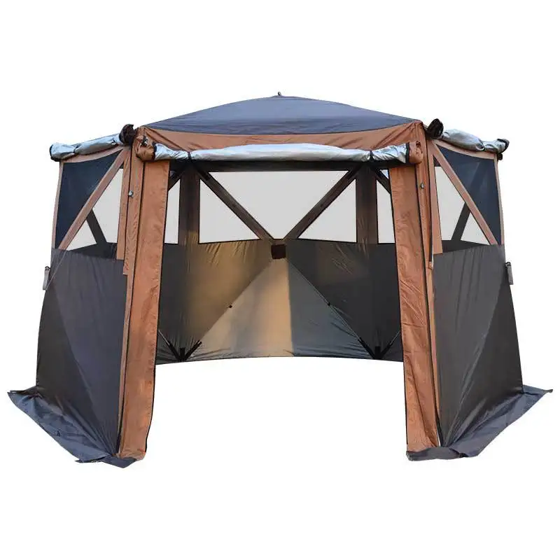 

Outdoor tent hexagonal automatic quick opening camping tent folding outing tent yurt 5-8 people camping equipment