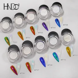 HNDO New 10 Colors Aurora Magic Mirror Powder Nail Glitter Chrome Pigment Dust Effect for Nail Art Decor Manicure Design 2022