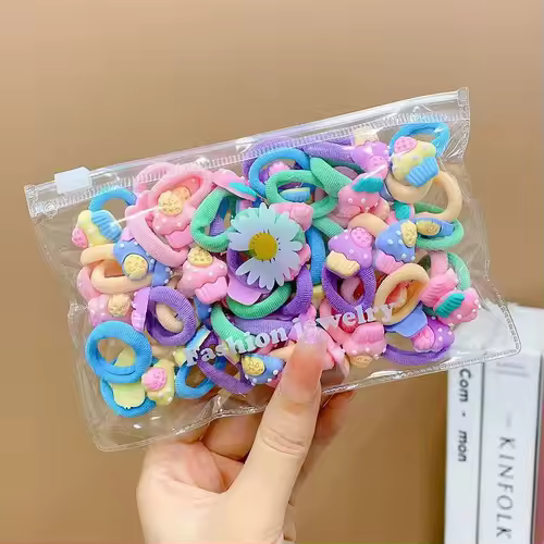 10/20Pcs/Set Cute Cartoon Rubber Elastic Hair Bands Girls Not Hurt Hair Small Scrunchie Kids Sweet Hair Ties Hair Accessories - Image 9