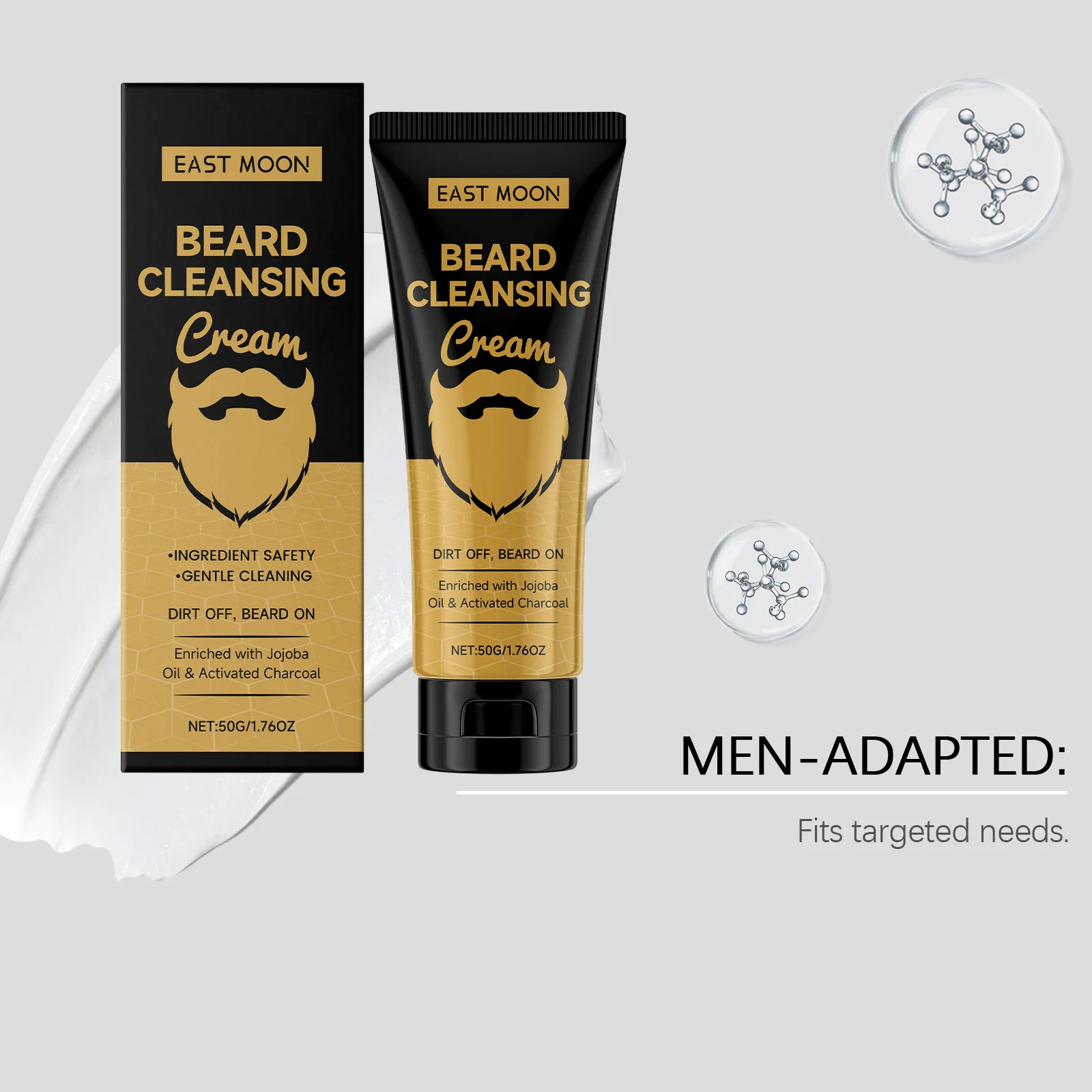 شرق القمر زيوت بذور الجوجوبا كريم تنظيف اللحية دائم مغذي السيطرة على النفط تعزيز النمو الاستمالة الرجال كريمات العناية باللحية #3