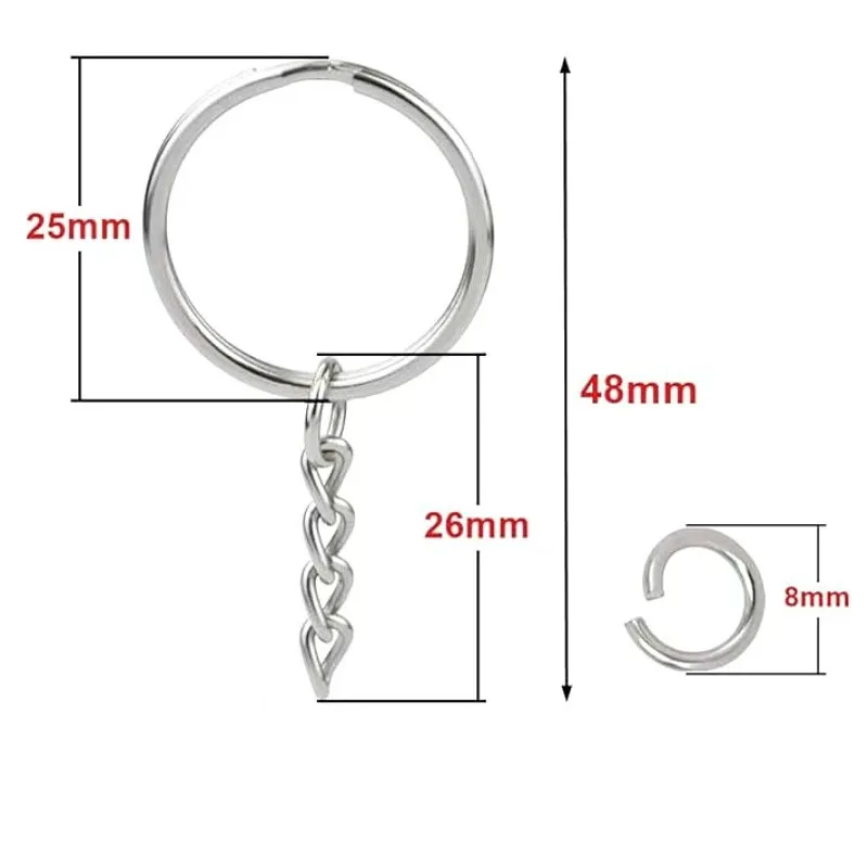 10/20/100Pcs Metal Blank Keyring Keychain With Split Jump Ring Connector DIY Women Men Jewelry Making Supplies Craft Accessories image 5
