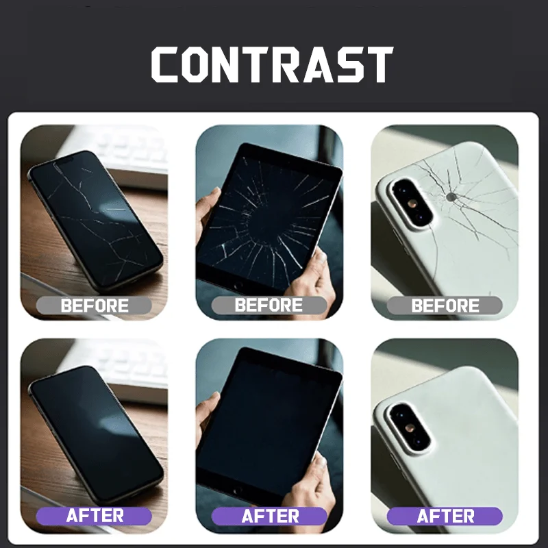 Glass Repair Liquid - Instantly Rejuvenates Screens, Comes with a Tool Kit - Strong Adhesive, Suitable for Scratch and Crack Repair on Mobile Phone Glass, Seamless Repair - Suitable for Car Windows, M image 4