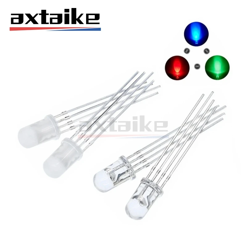 20PCS 5mm RGB LED Gemeinsame Kathode/Gemeinsame Anode Tri-Color Emitting Diodes F5 RGB Diffuse/transparent Highlight Für Arduino