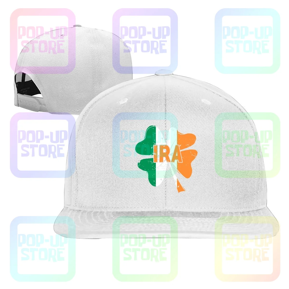 Ira Cute St Patricks Day Irish Shamrock Ireland Flag Army Pride Snapback Cap Baseball Caps Gift All-Match