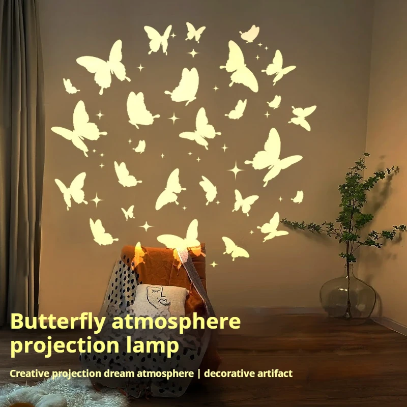 Dream butterfly lamp animation projection lamp live broadcast related decorative spotlight pattern custom creative