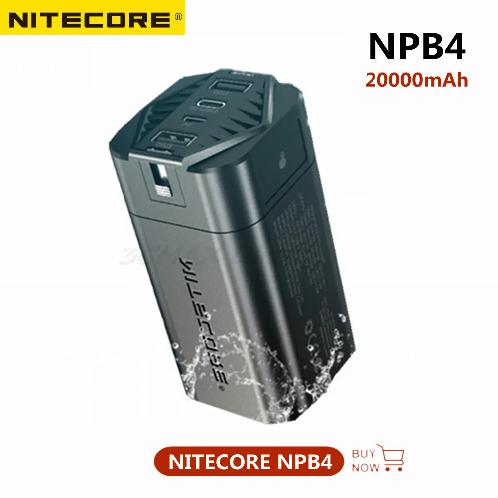 NITECORE NPB4 20000mAh NPB1 NPB2 Power Bank Waterproof QC3.0 Output IP68 Rated Mobile Charger For iPhone Huawei Xiaomi Airpods