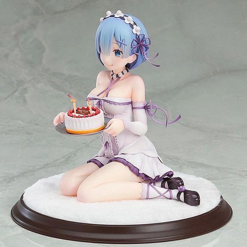 Echte BANDAI Rem Figuur 1/7 Verjaardagstaart Ver. Een andere wereld vanaf het niets Life Rem Case Model Ornament Geschenken Speelgoed Model Anime