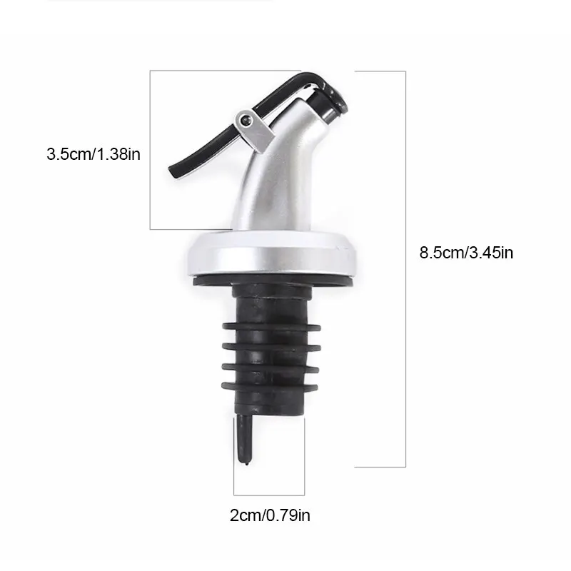 3pcs Silver Household Kitchen Seasoning Bottles Soy Sauce Vinegar Bottles Mouth Stoppers No Oil Leakage No Oil Hanging Tools