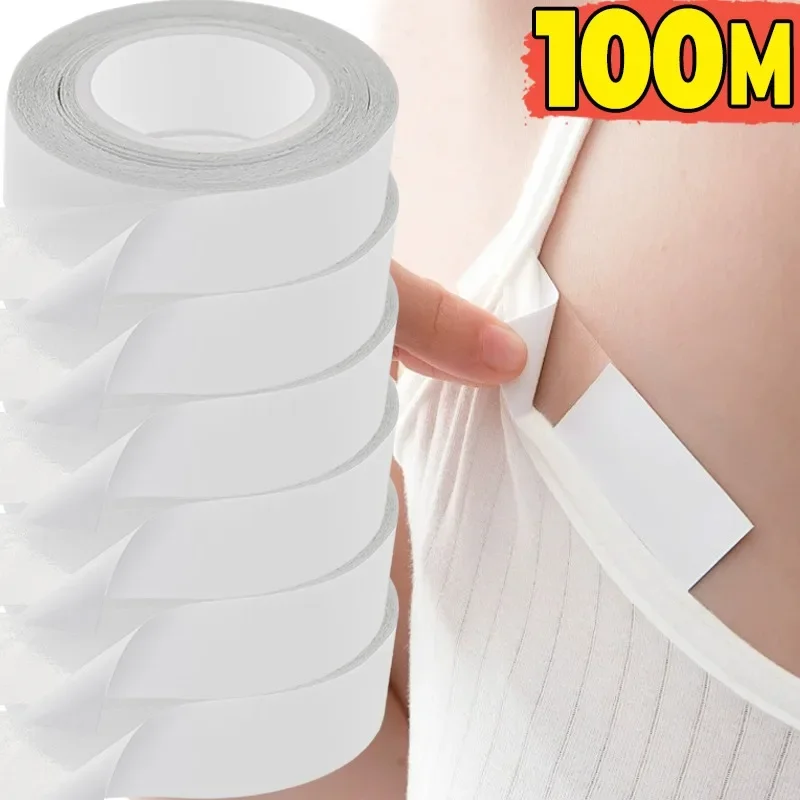 5/100m Waterproof Dress Cloth Tape for Women Double-sided Secret Body Adhesive Breast Bra Strip Safe Transparent Lingerie Tape