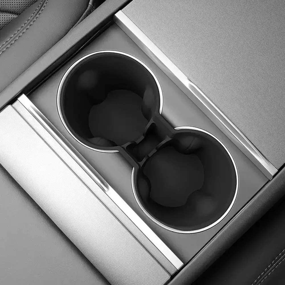 

For Tesla Model 3-Y-YL-Refresh Silicone Rear Drink Holder Center Control Water Cup Beverage Storage Rack Interior Accessories