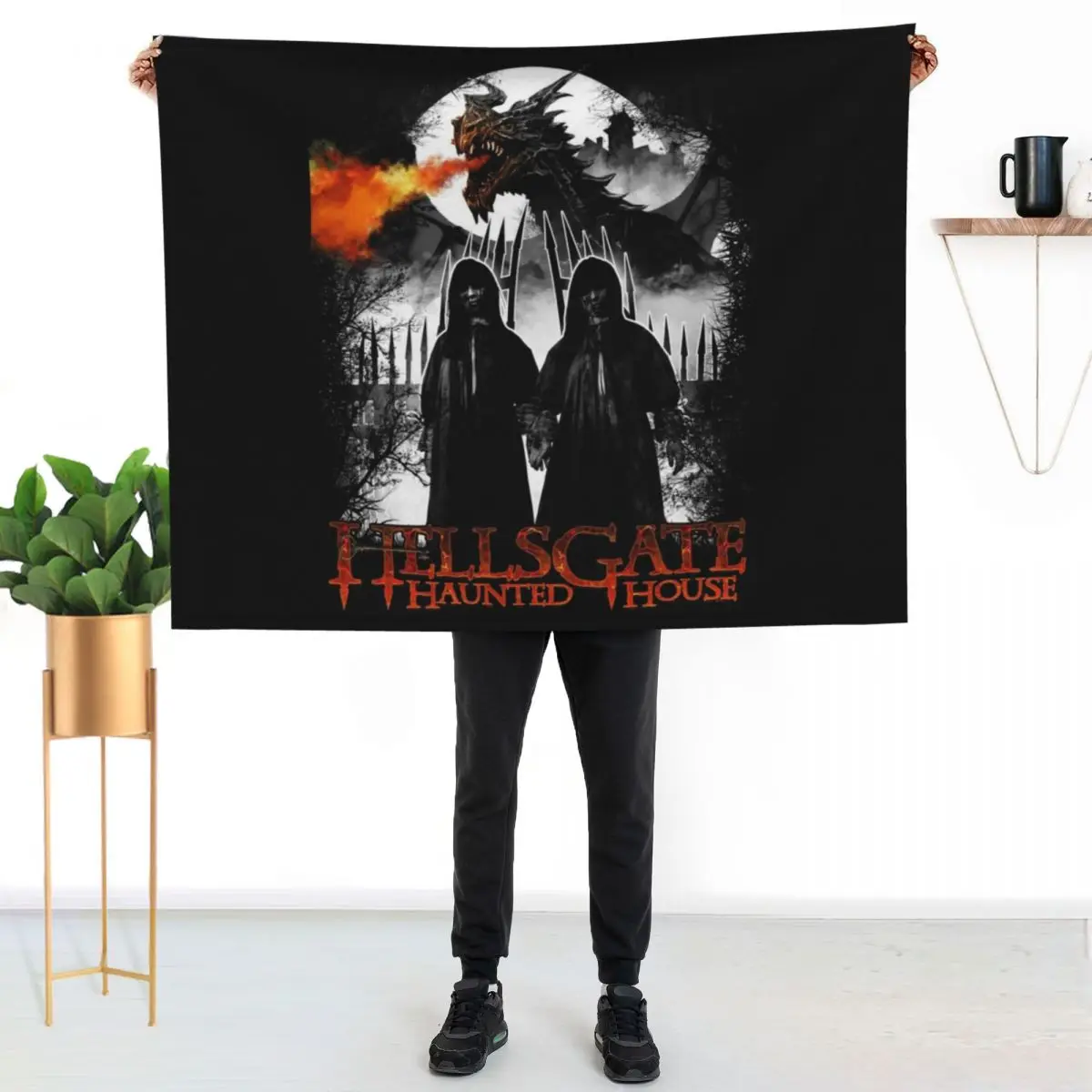 HellsGate Haunted House: Twins with Dragon Throw Blanket Decorative Beds Furrys Cute Plaid For Baby wednesday Luxury St Blankets