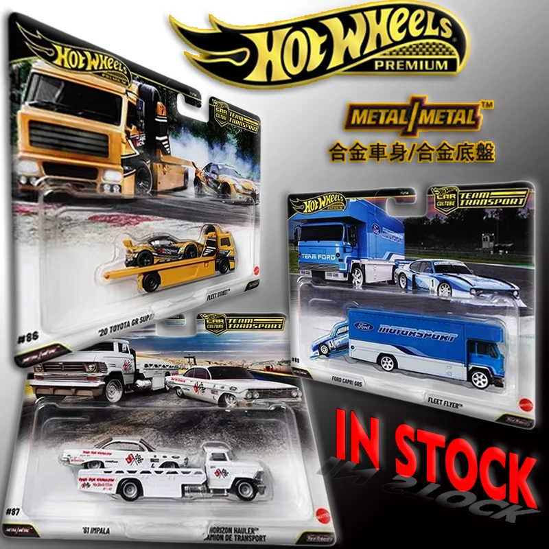 

Оригинальные Hot Wheels 2025 Flf56 Team Transport Series 1/64 Ford Chevrolet Impala Toyota Supra, литая под давлением модель автомобиля из сплава, подарки, игрушки
