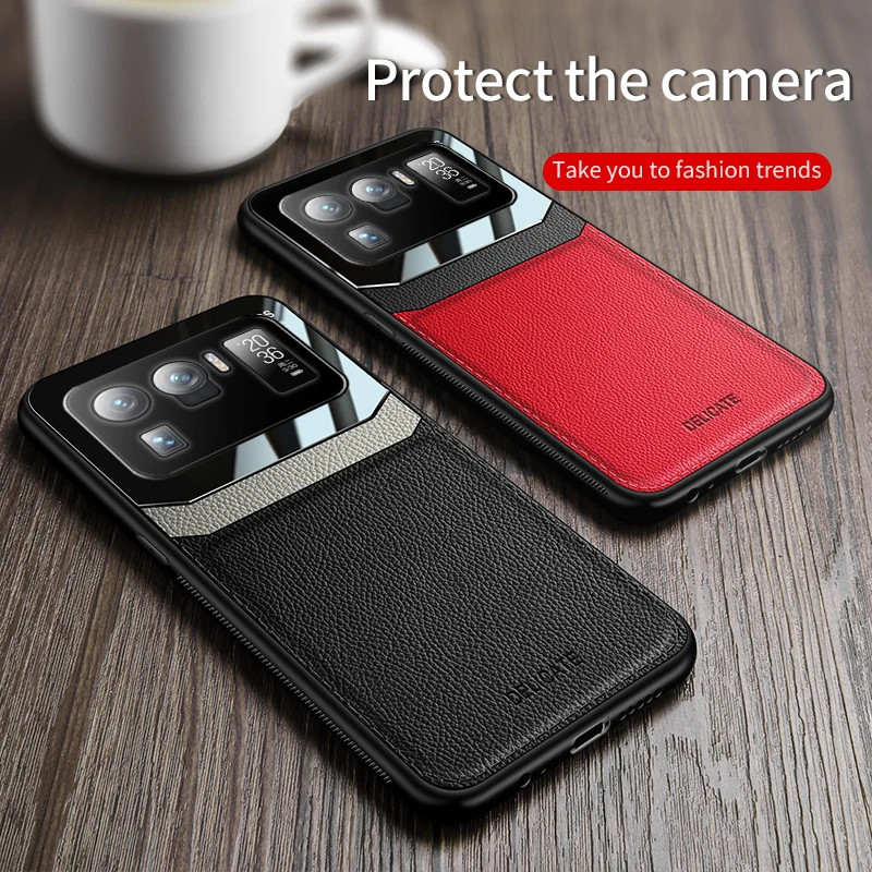 Peatkop For Xiaomi Mi 11 Ultra Case PU Leather Silicone Shockproof Bumper Back Cover Xiomi Mi11 Mi 11 Pro Lite Mi11 Case