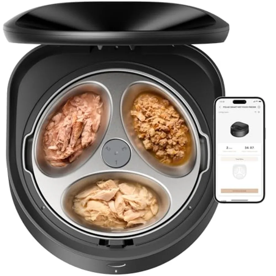 

Automatic Wet Food Cat 2026 New Version with Semiconductor Cooling, Refrigerated 3 Fresh Meals in 3 Days, App-Controlled Pet Fo