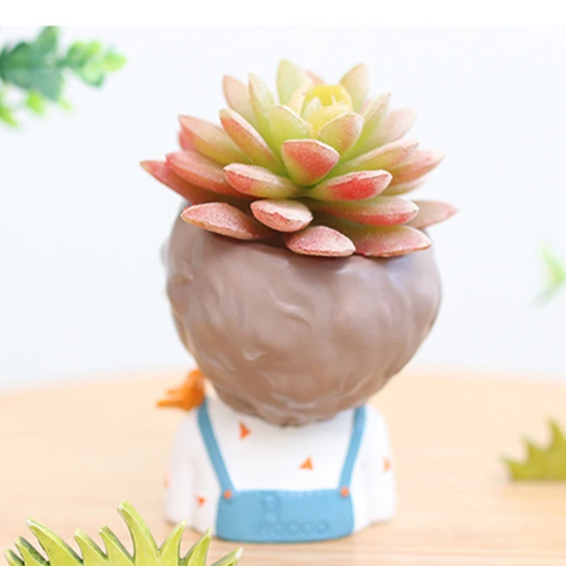 Fashion Boy Succulents Flower Pot Epoxy Resin Mold Concrete Vase Silicone Mould