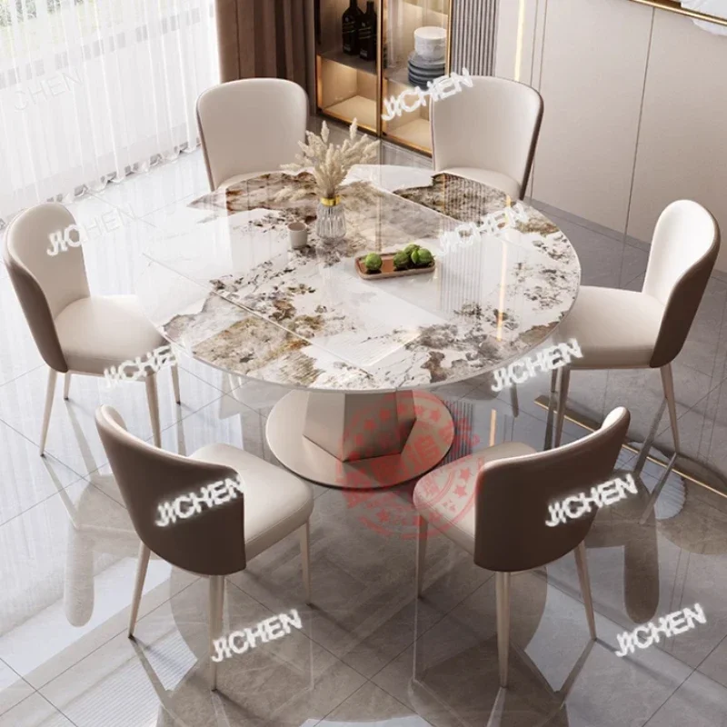 ZQT 이벤트 노르딕 다이닝 테이블 디자인 레스토랑 원형 접이식 다이닝 테이블 거실 모던 테이블 가구 홈