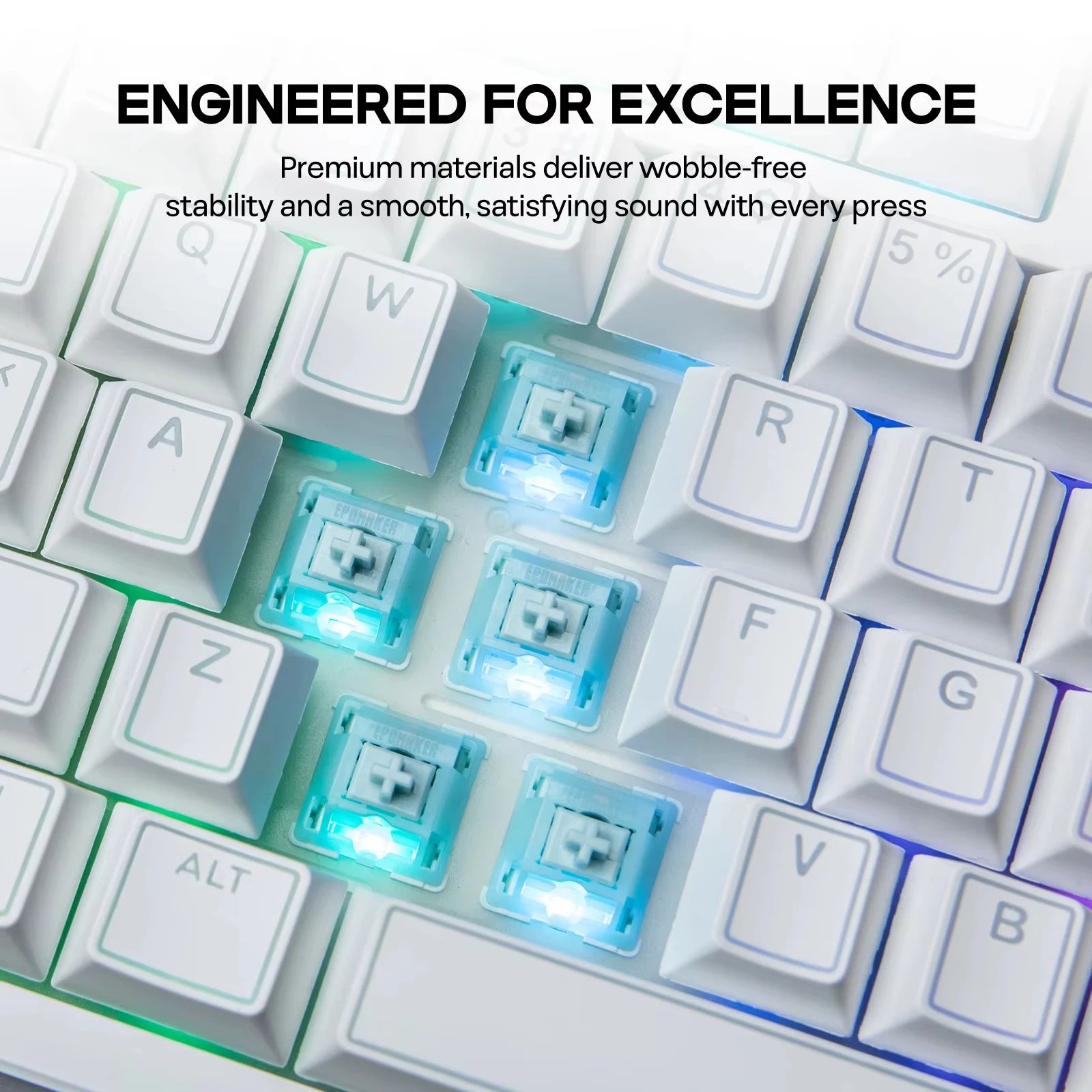 100 Pieces EPOMAKER Creamy Jade Linear Switch Set 5-Pin Pre-Lubed