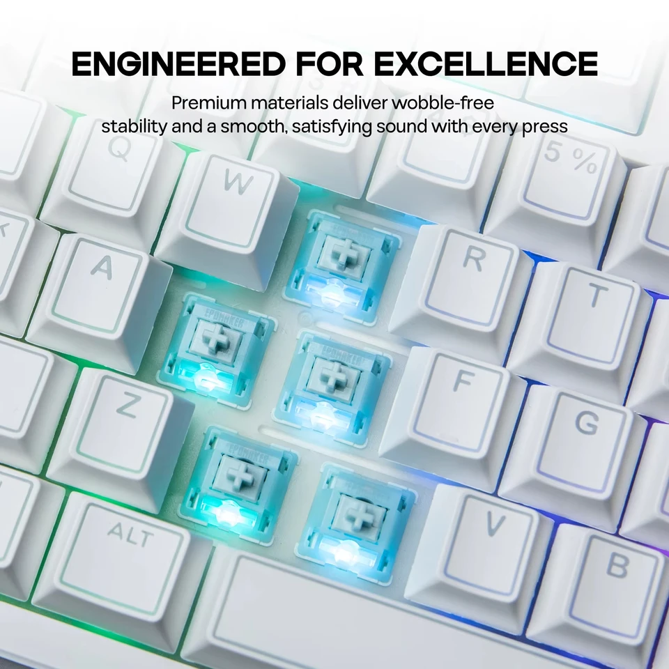 100 Pieces EPOMAKER Creamy Jade Linear Switch Set 5-Pin Pre-Lubed