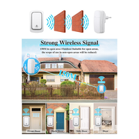 AEE6-Wireless Doorbell Without Batteries Waterproof Outdoor Kinetic Bell Self-Powered Button EU Plug