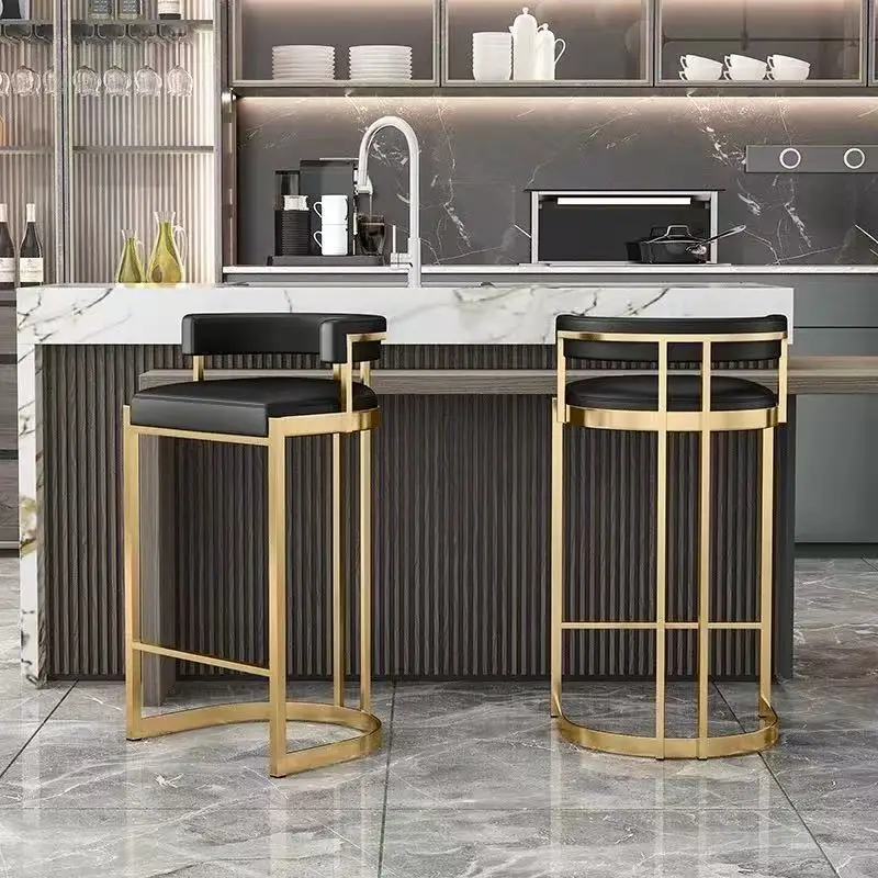 Kursi Bar Gaya Italia Nordik Kursi Bar Putar Kulit Gaya Italia yang Dapat Disesuaikan Furnitur Kayu Mewah Sgabello Da Bar Mewah