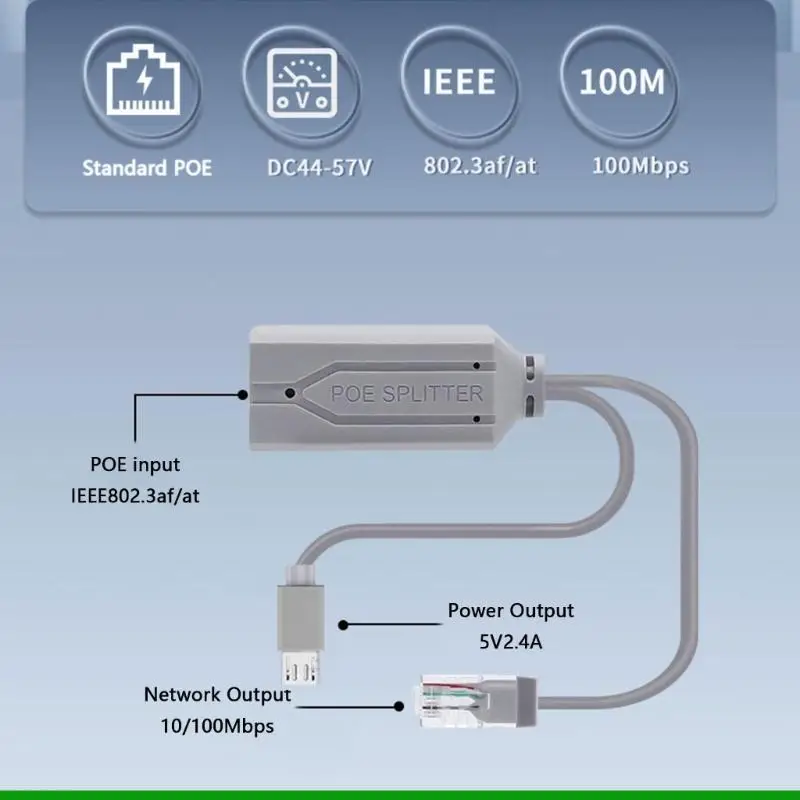 U55C -Leistung über Ethernet Poe Splitter 48V bis 5 V für einfache Setups für ein Set -Top -Box