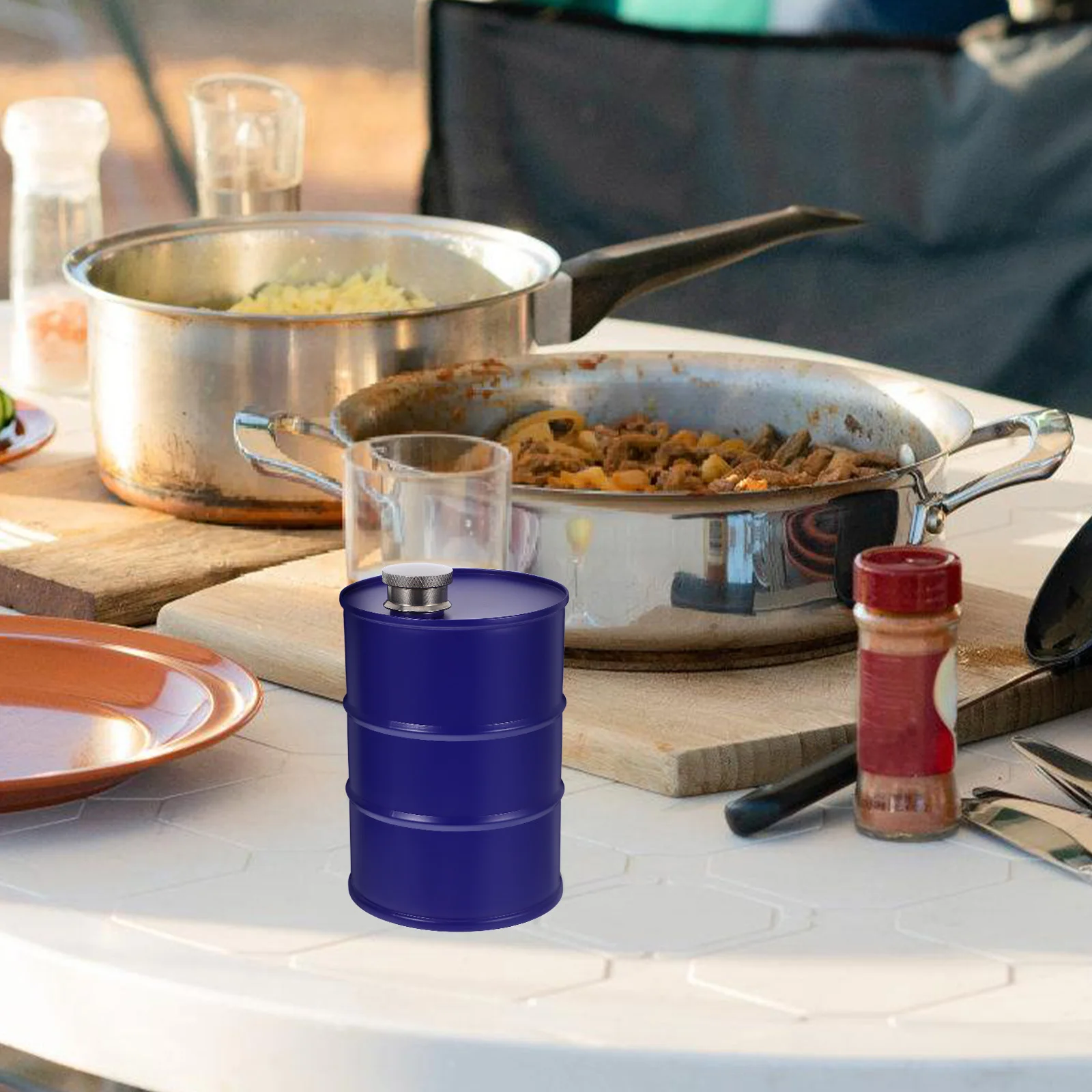 

750ml Stainless Steel Outdoor Camping Flask Unique Barrel Design 750ml Blue Funny Flasks Hip Flasks Hip Flask